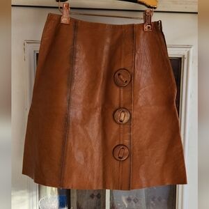 VINTAGE DISTRESSED JEANNE‎ BERNARD PARIS ORIGINAL LEATHER SKIRT